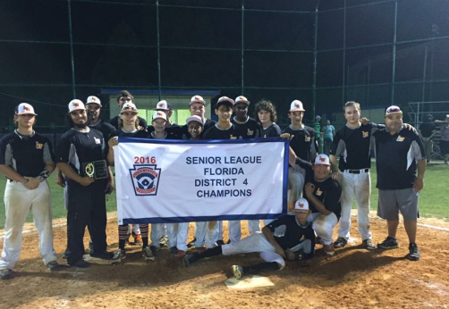 Boys Senior Baseball Ages 15-16 Won the District 4 Championship