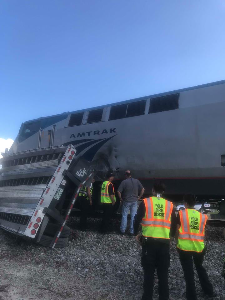 Amtrak Train Crashes Into Semi Tractor Trailer In Auburndale
