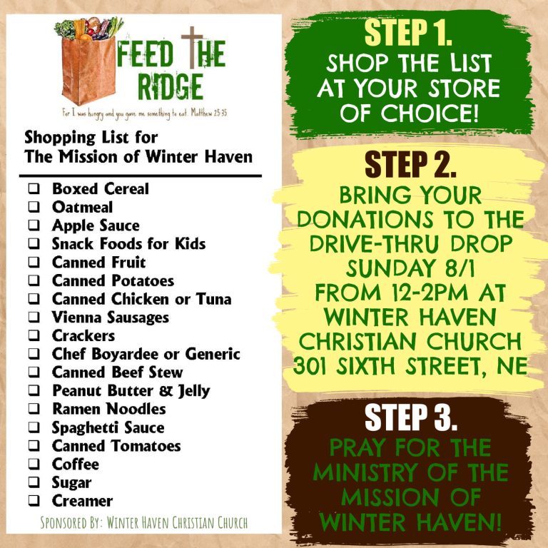 Winter Haven Christian Church Hosting 7th Annual Feed the Ridge