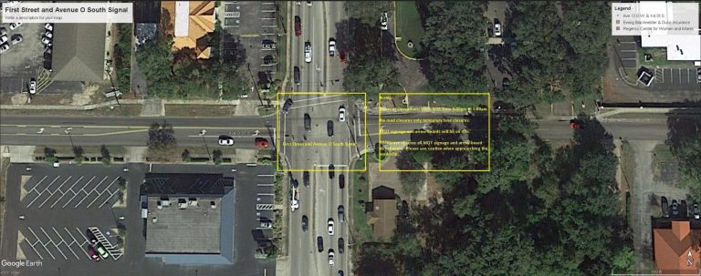 First Street and Avenue O South To Have Lane Closures
