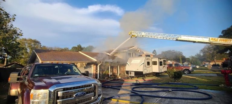 Winter Haven Home Erupts in Flames – Crews Work To Put Out Flames