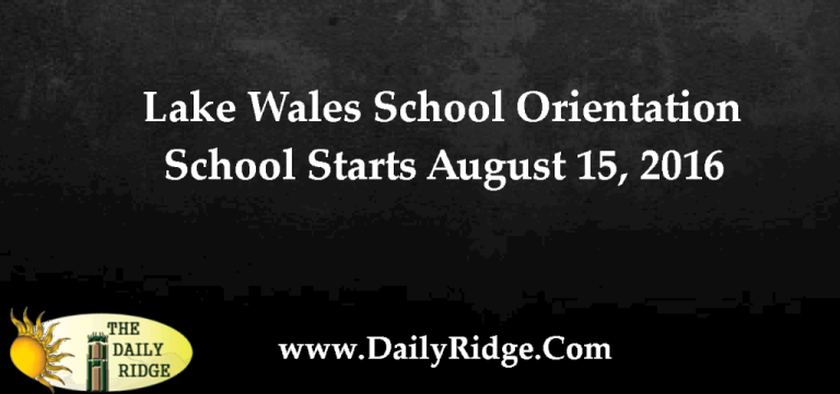 Lake Wales School Orientation Schedules