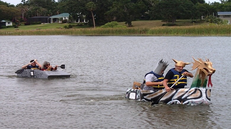 Budding engineers build seaworthy vessels at annual cardboard boat