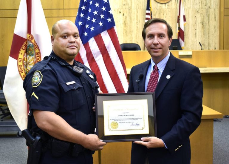 Lake Wales Police Department Detective David Hernandez Honored For His Work On McDonalds Shooting Case