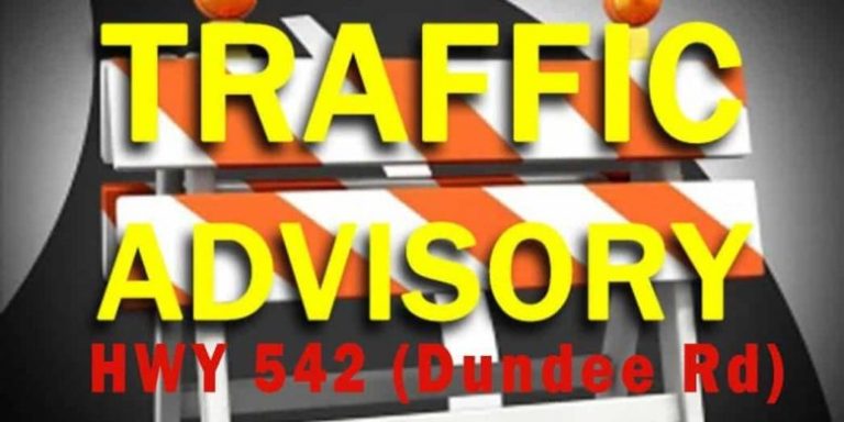 Notice Regarding Traffic Along Hwy 542 (Dundee Rd)