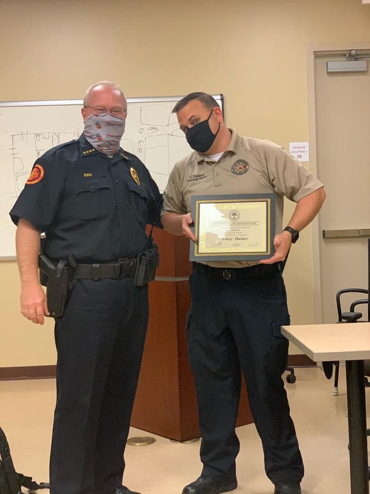 Winter Haven Fire Department Captain Presented With 20 Years of Service Plaque