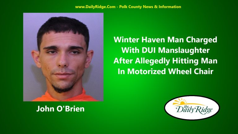 Winter Haven Man Charged With DUI Manslaughter After Allegedly Hitting Man On Motorized Wheelchair & Fleeing Scene