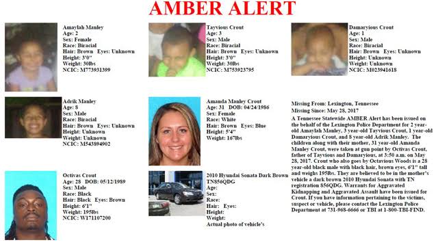 AMBER Alert issued for mother, 4 kids taken at gunpoint in West Tennessee
