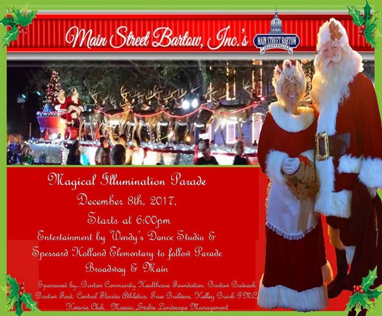 Main Street Bartow Presents Magical Illumination Parade December 8th at 6 PM