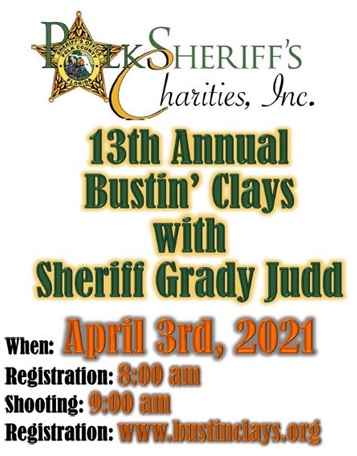 Registration now open for 13th Annual  “Bustin’ Clays with Sheriff Grady Judd”