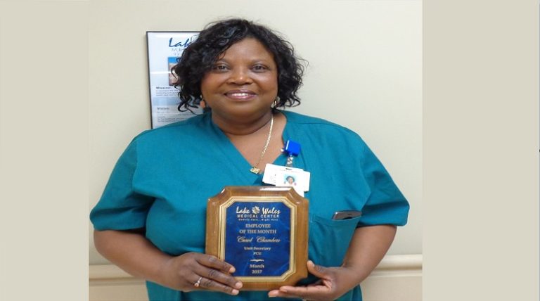 Carol Chambers Named Employee of the Month at Lake Wales Medical Center