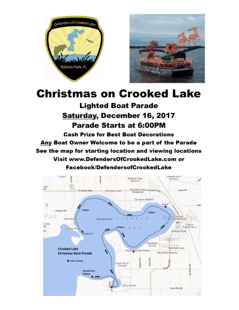 Christmas on Crooked Lake Lighted Boat Parade Saturday, December 16 @ 6:00 PM