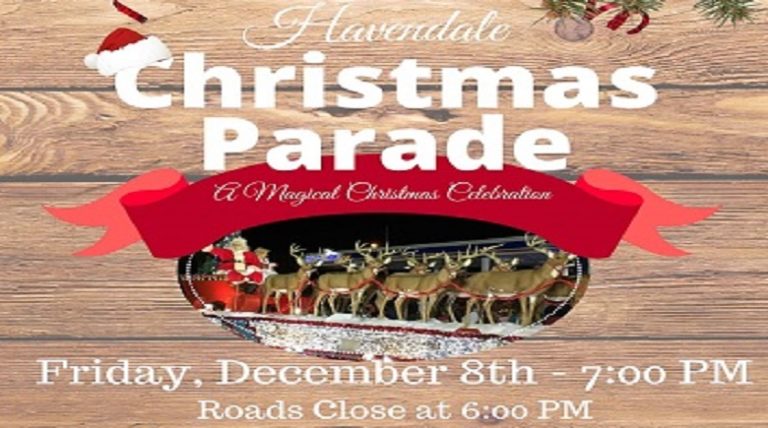 A Magical Christmas Celebration at Havendale Christmas Parade Friday December 8,  7 PM – 10 PM