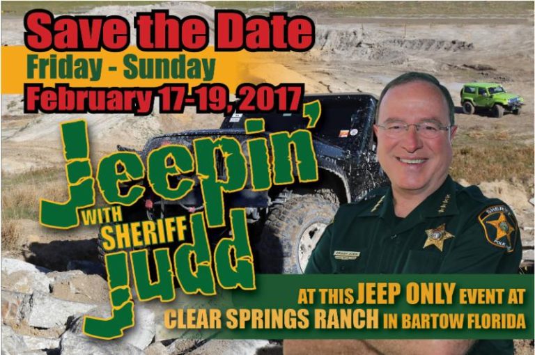 Third Annual “Jeepin’ With Sheriff Judd” Charity Event Set for February 17-19, 2017