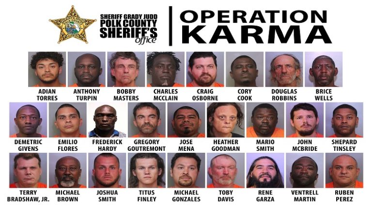 Polk County Sheriff’s Office Arrests 26 During Operation: KARMA, a round-up of non-compliant sexual offenders