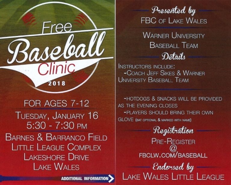 Free Baseball Clinic 2018 Ages 7-12