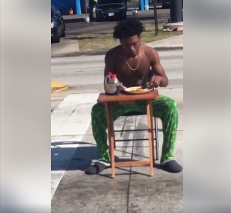 Suspect Charged After Eating Pancakes in Roadway