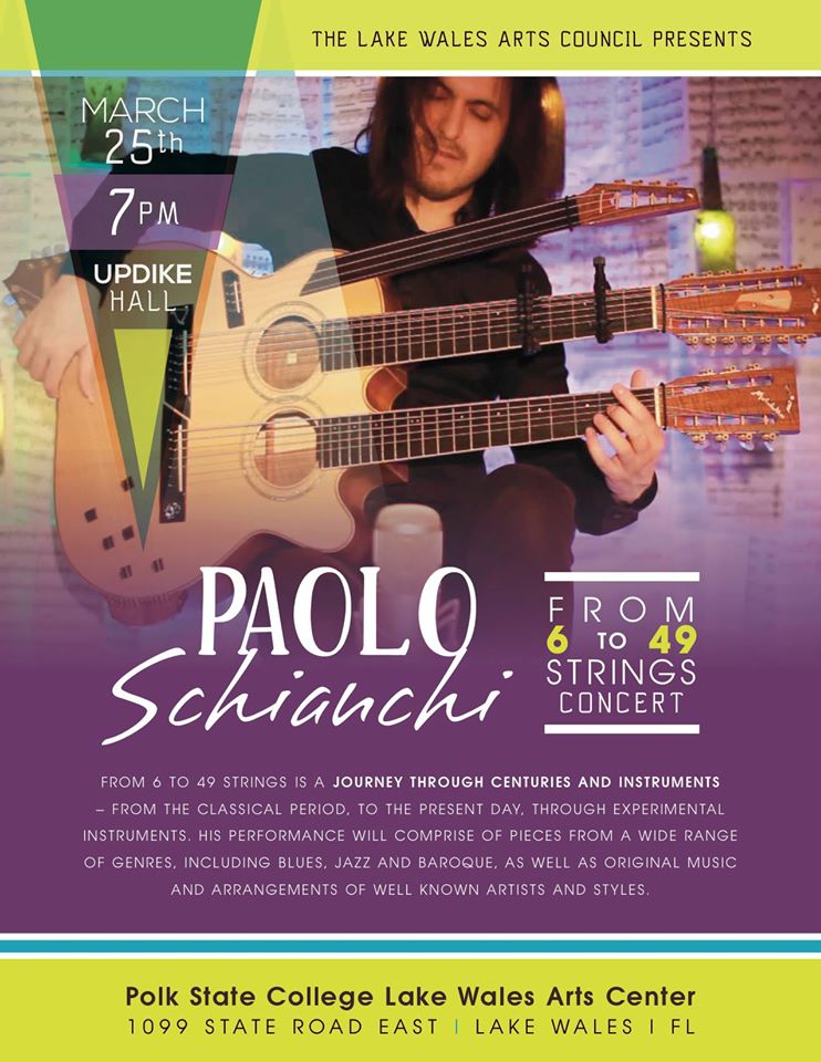 The Lake Wales Art Council Presents Paolo Schianchi March 25th