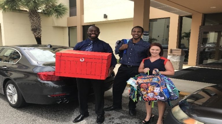 HOSPITAL EMPLOYEES DONATE SCHOOL SUPPLIES FOR AREA CHILDREN