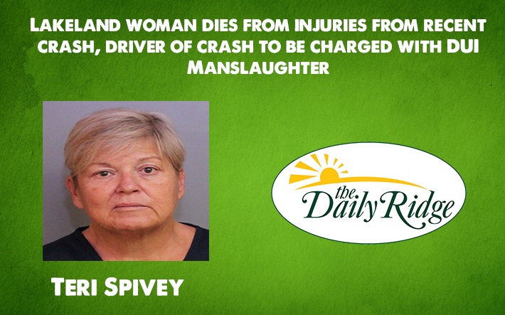 Lakeland woman dies from injuries from recent crash, driver of crash to be charged with DUI Manslaughter
