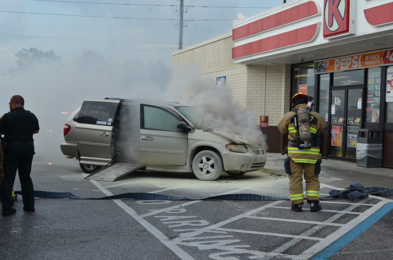 Woman Rescued from Burning Van at Circle K in Winter Haven
