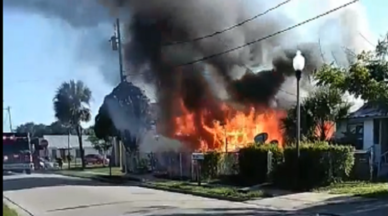 Lake Wales Fire Department Battling House Fire on D Street