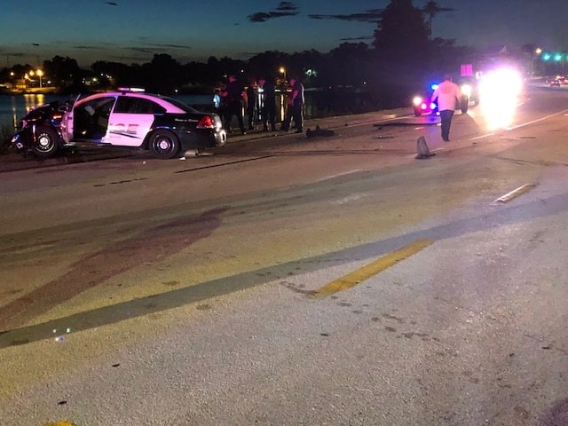 Only Minor Injuries In Crash Involving Police Officer and Landing a Truck in Lake Silver