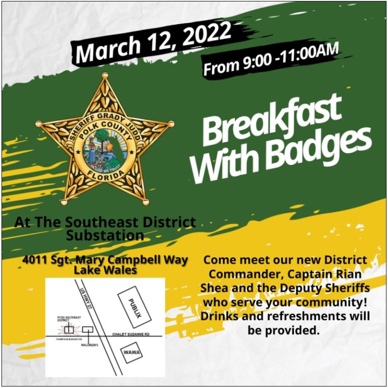 Breakfast With Badges – Lake Wales. YOU’RE INVITED!