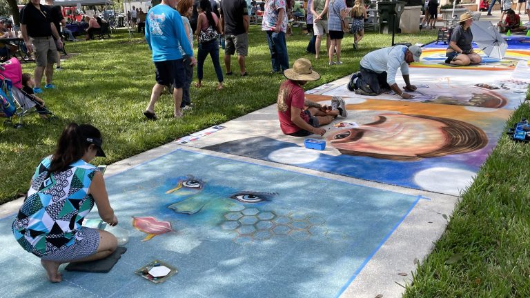 Bartow Chalk Walk Celebrates 5th Year with Grady Judd Sidewalk Drawing