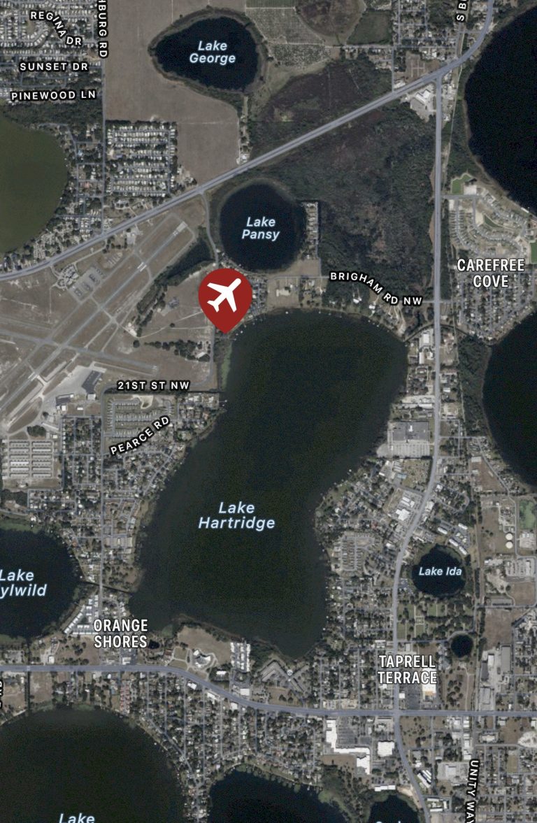 Emergency Crews Working Reports Of Crashed Plane In Winter Haven Lake