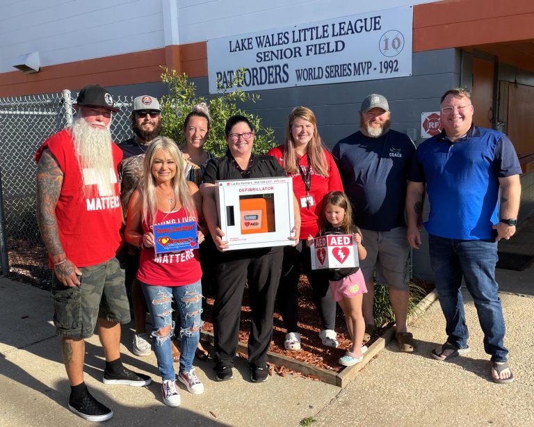 The Lake Wales Ball Park AED Was Stolen. This Local Organization Replaced It by Donating a New One!