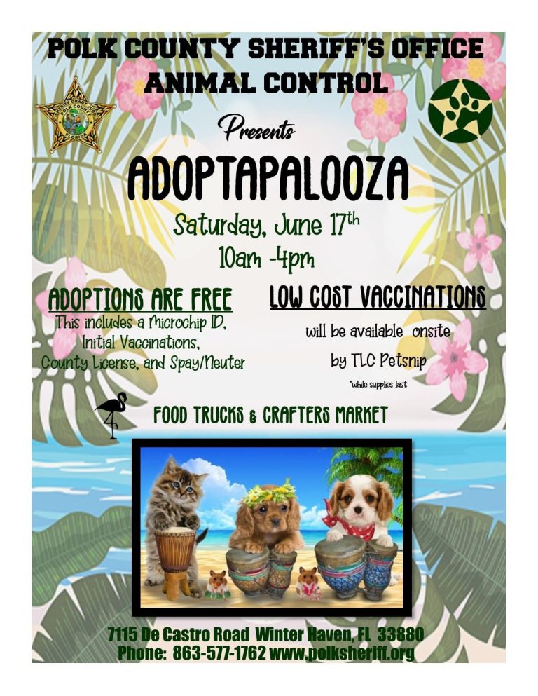 Polk County Sheriff’s Office Animal Control Hosting Adoptapalooza June 17
