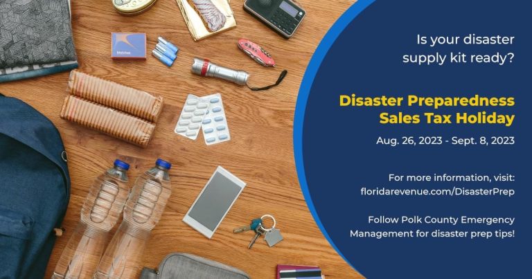 Florida’s Second Disaster Preparedness Sales Tax Holiday Of The Year Runs August 26- September 8