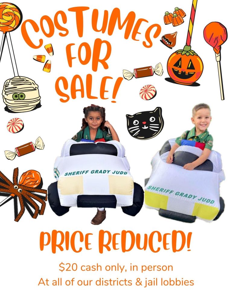 PCSO Deputy Sheriff & Patrol Car Halloween  Costumes Now On Sale For $20