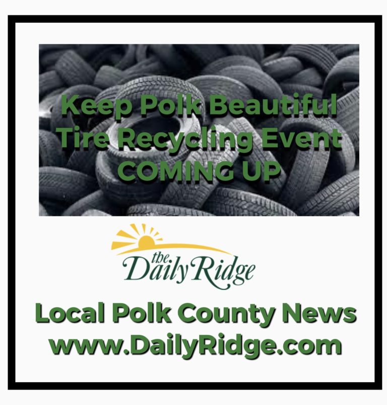 “Keep Polk County Beautiful” Tire Recycling Collection Event Scheduled This Month