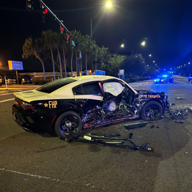 Drunk Driver Hits FHP Cruiser After Running Red Light On Florida Avenue In Lakeland