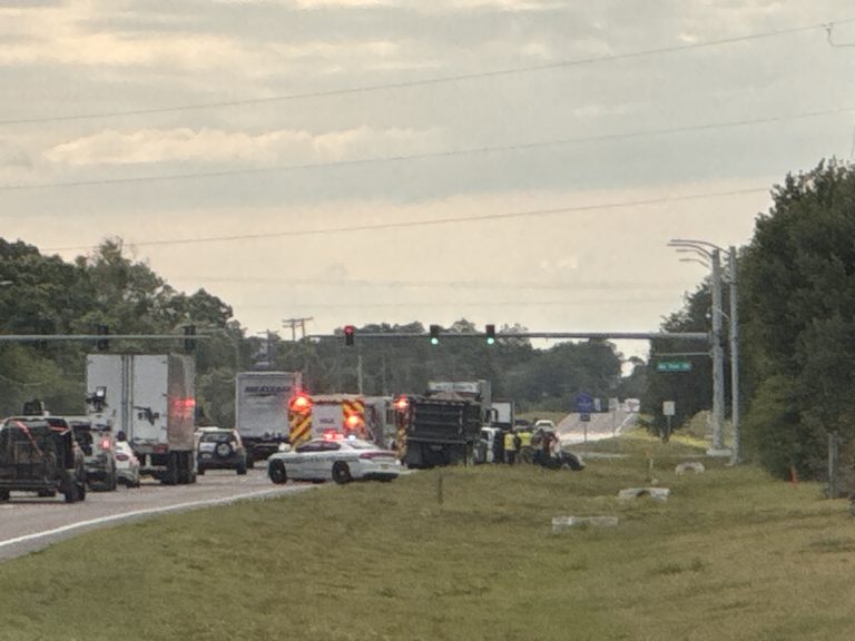 Polk Deputy’s Working Crash Slowing SR 60 Traffic Monday Afternoon