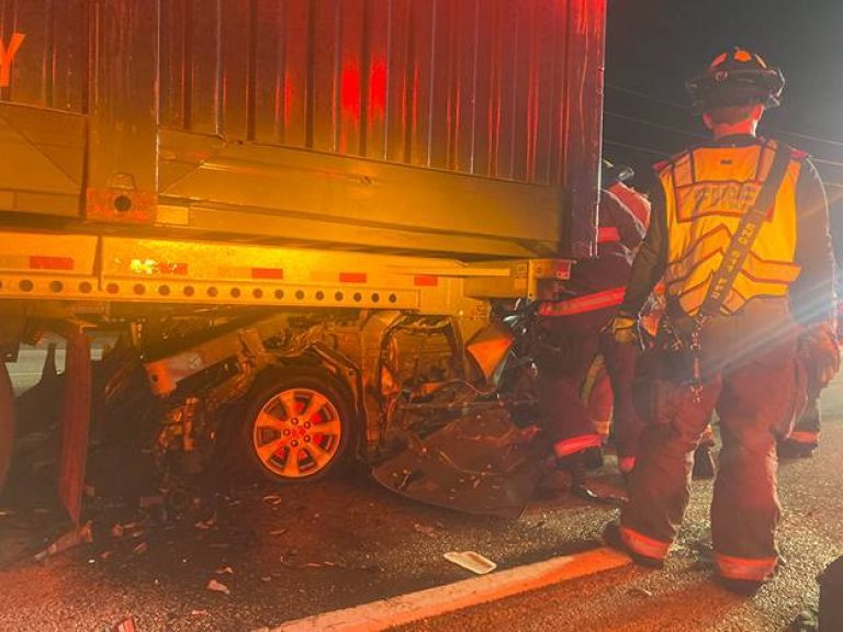 Haines City Firefighters & PCFR Extricated Trapped Driver Under Semi on US 27