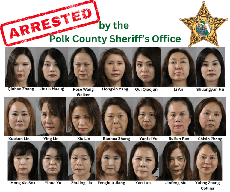 Polk County Massage Parlors Raided – Multiple Prostitution Arrests