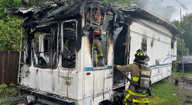 Polk County Fire Rescue Responds to Recreational Vehicle Fire in Lakeland